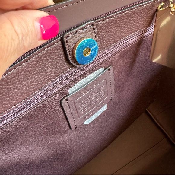 🛑STOP🛑 🛍️🛍️ NWT COACH LARGE BLACK LEATHER TOTE STYLE HANDBAG 💛 NEW - Picture 11 of 15